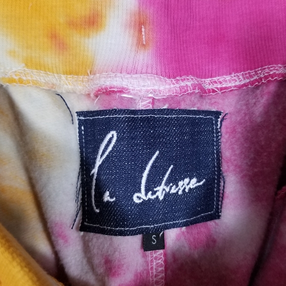 Le Detresse | Strawberry Fields Colorful Tie Dye Jogger Sweatpants NEW - Picture 8 of 8
